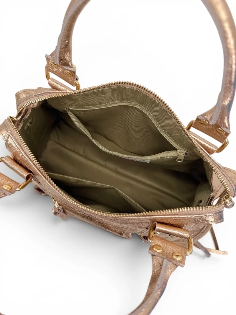 Sac à main en cuir irisé SANDSTORM GOLD Rose gold
