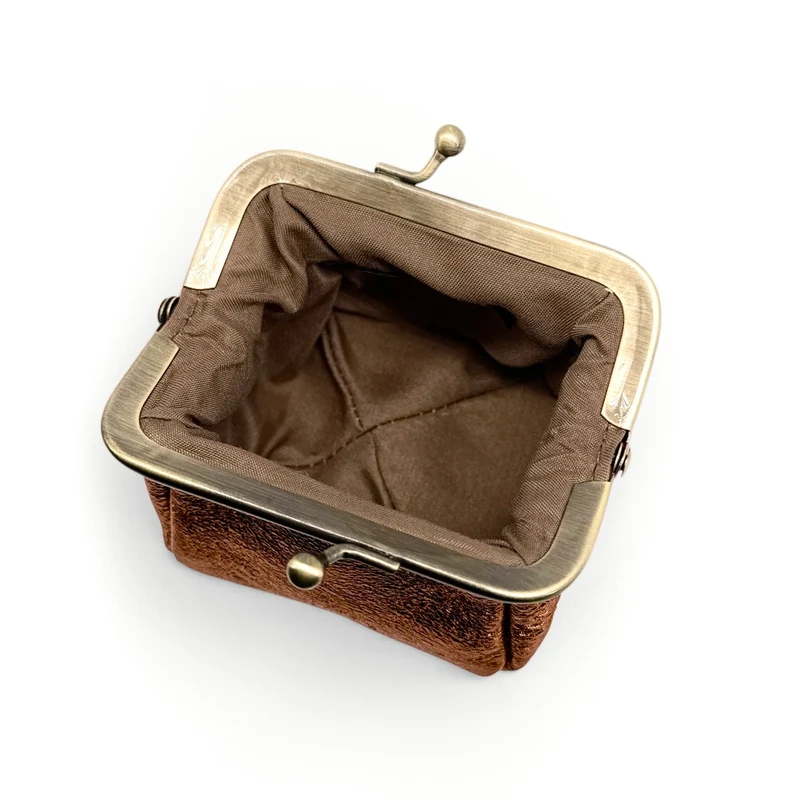Pochette porte-monnaie en cuir irisé REINETTE Marron bronze