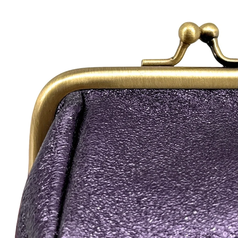 Pochette porte-monnaie en cuir irisé REINETTE Améthyste