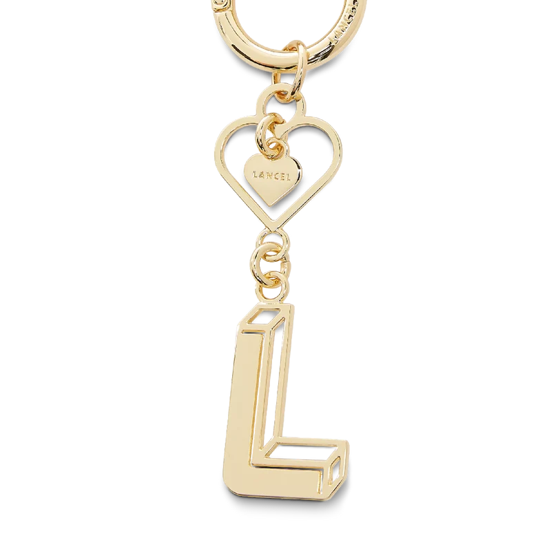Metal logo heart key ring