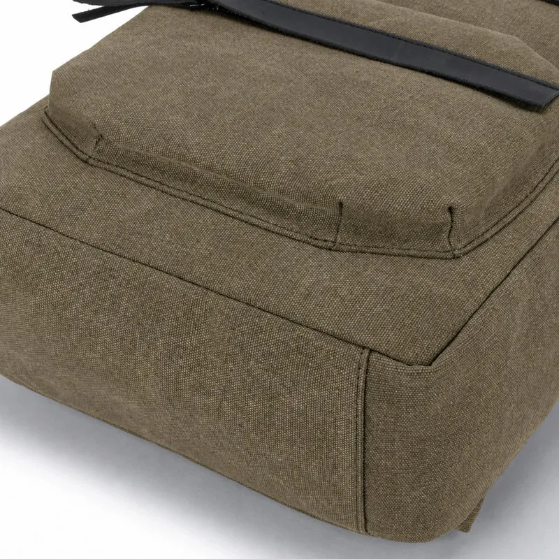 Sac à dos en toile et cuir DUGOMMIER Vert olive