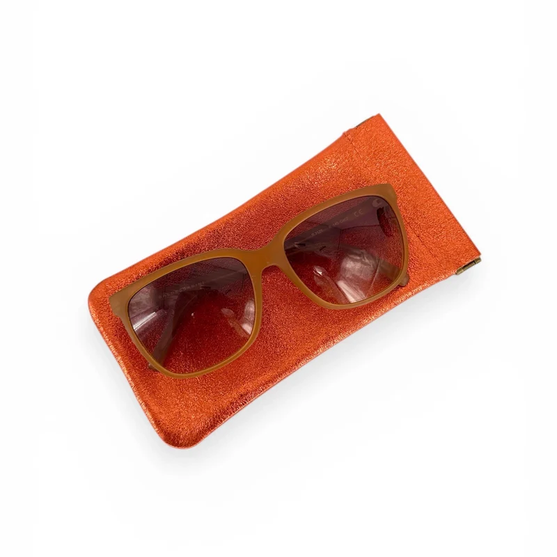 Etui à lunettes en cuir irisé OCULUS Orange mandarine