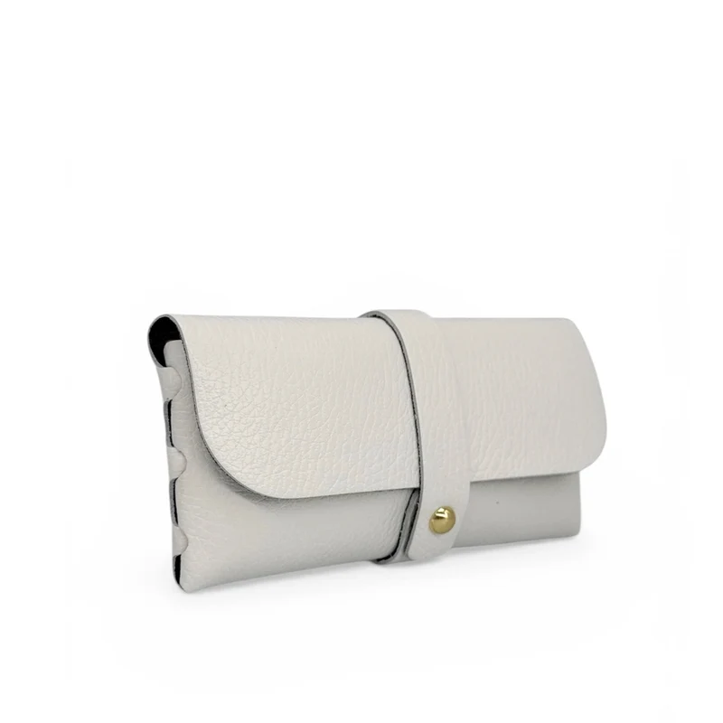 Etui à lunettes en cuir grainé LUMOS Blanc
