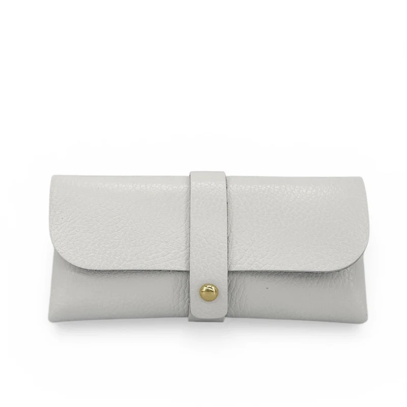 Etui à lunettes en cuir grainé LUMOS Blanc