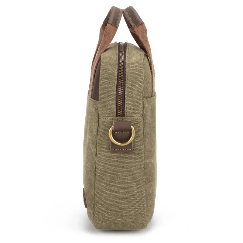 Sacoche en toile et cuir VANEAU Vert olive