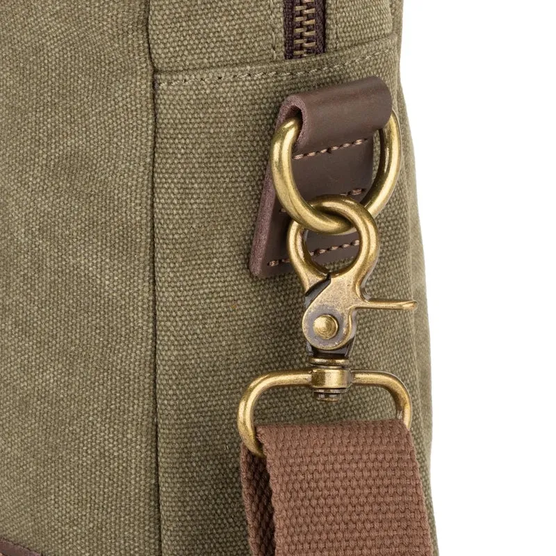 Sacoche en toile et cuir VANEAU Vert olive