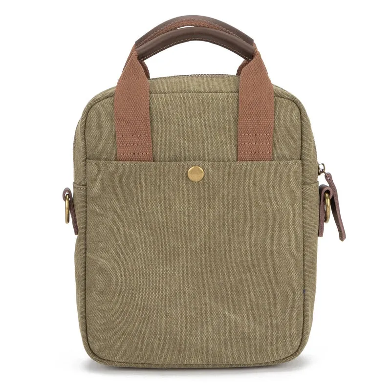 Sacoche en toile et cuir VANEAU Vert olive