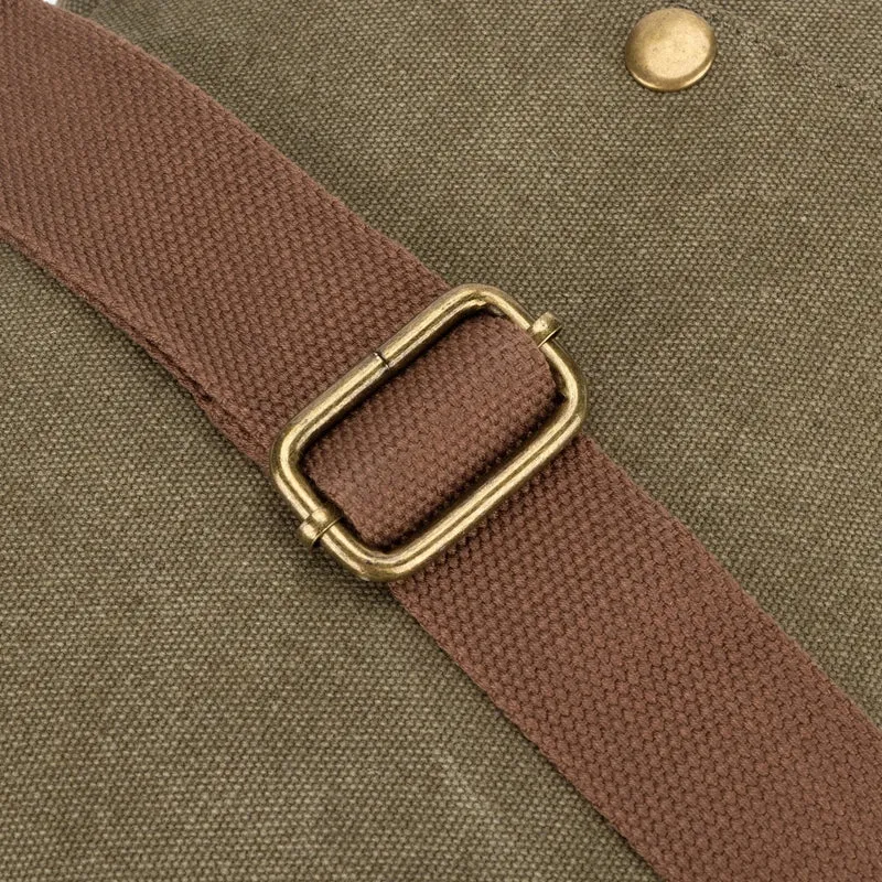 Sacoche en toile et cuir VANEAU Vert olive