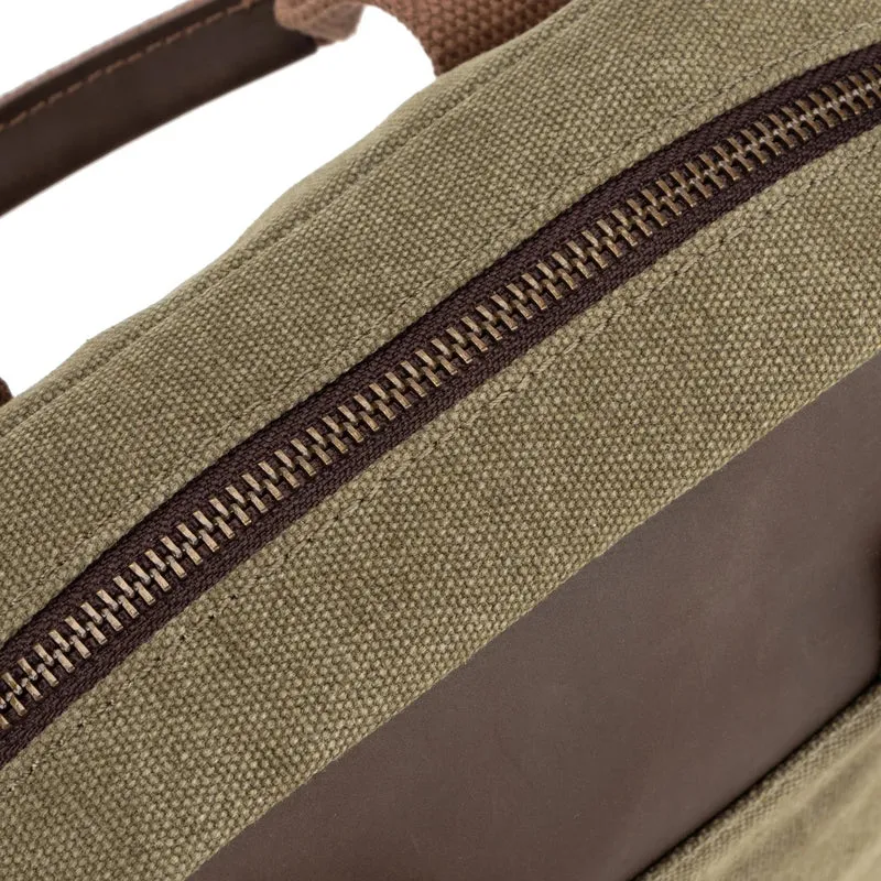 Sacoche en toile et cuir VANEAU Vert olive