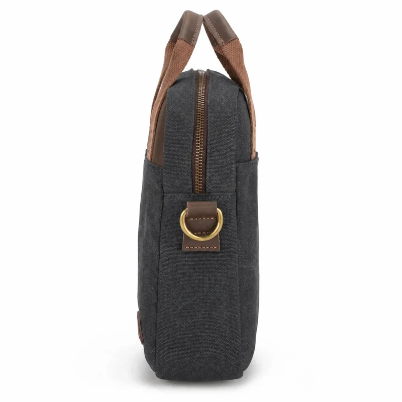 Sacoche en toile et cuir VANEAU Noir