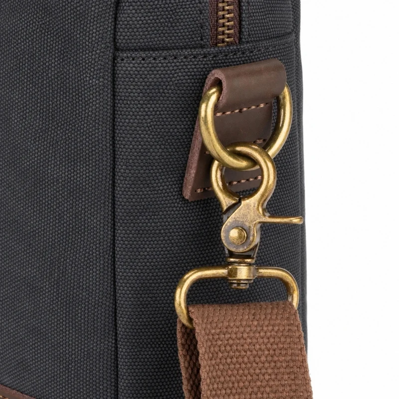 Sacoche en toile et cuir VANEAU Noir
