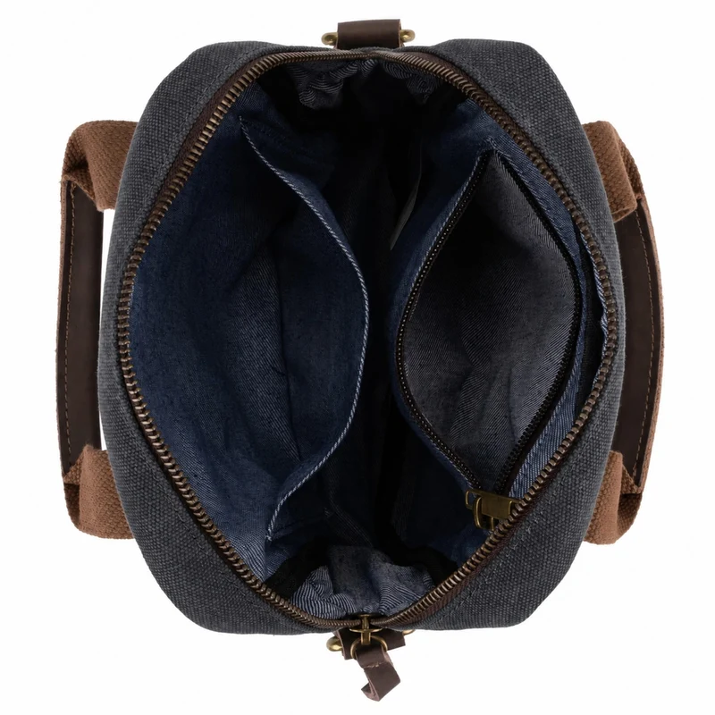 Sacoche en toile et cuir VANEAU Noir