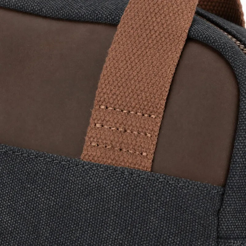 Sacoche en toile et cuir VANEAU Noir