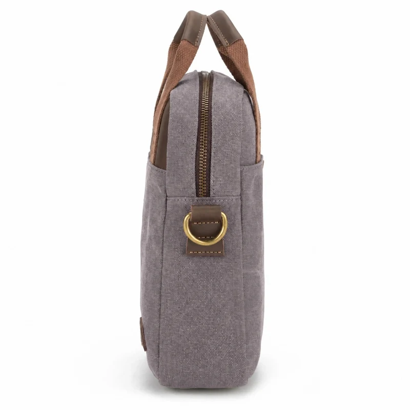 Sacoche en toile et cuir VANEAU Gris taupé
