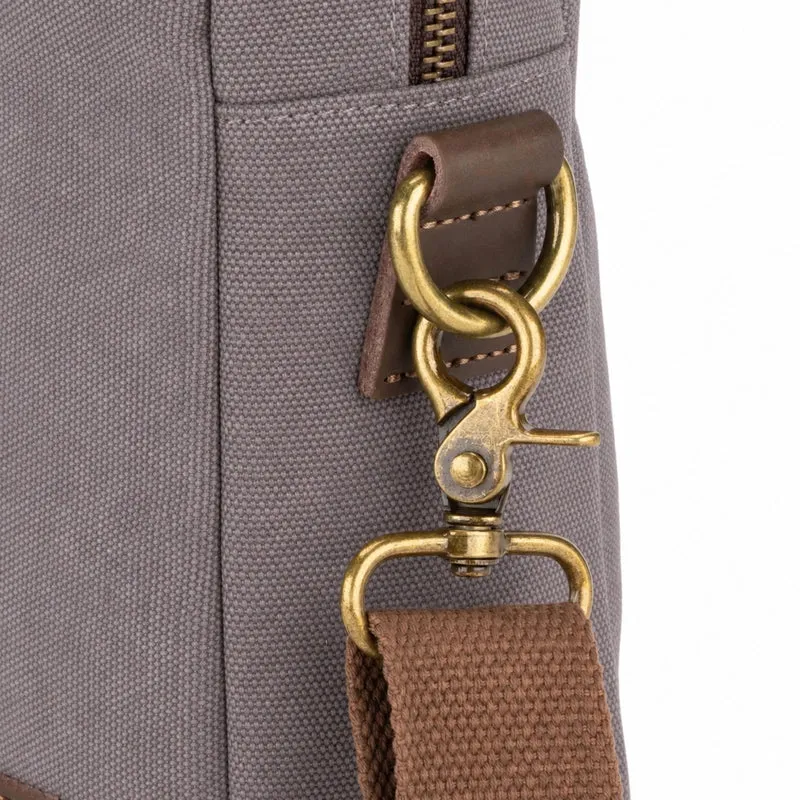 Sacoche en toile et cuir VANEAU Gris taupé