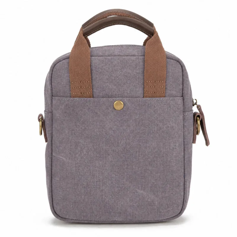 Sacoche en toile et cuir VANEAU Gris taupé