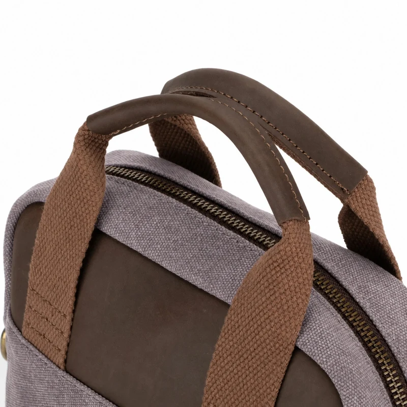 Sacoche en toile et cuir VANEAU Gris taupé