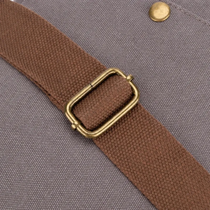 Sacoche en toile et cuir VANEAU Gris taupé
