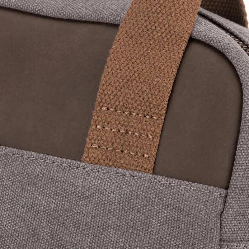 Sacoche en toile et cuir VANEAU Gris taupé