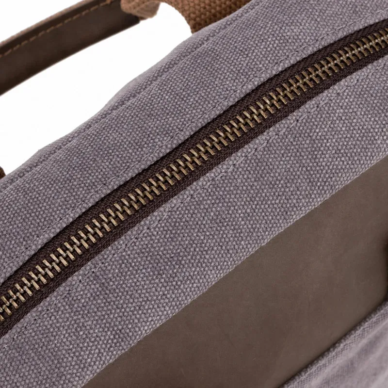 Sacoche en toile et cuir VANEAU Gris taupé