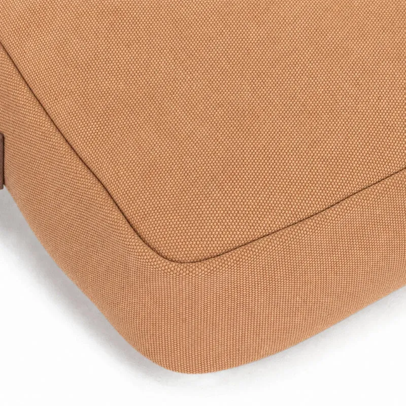 Sacoche en toile et cuir VANEAU Marron camel foncé
