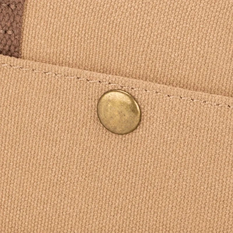 Sacoche en toile et cuir VANEAU Marron camel foncé