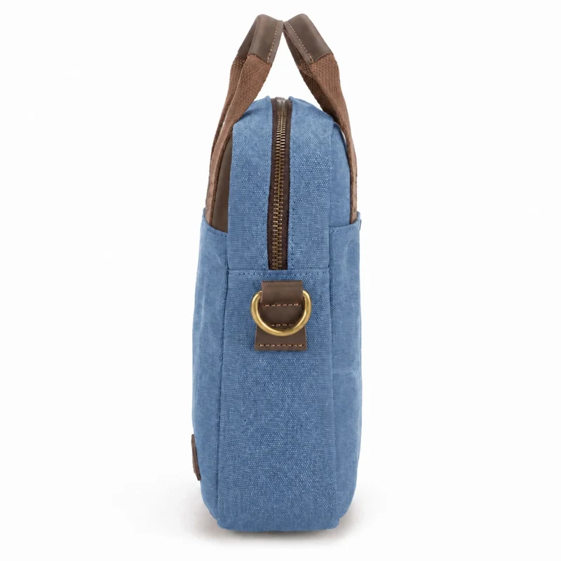 Sacoche en toile et cuir VANEAU Bleu denim