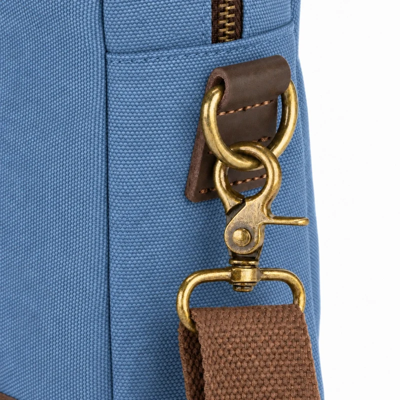 Sacoche en toile et cuir VANEAU Bleu denim