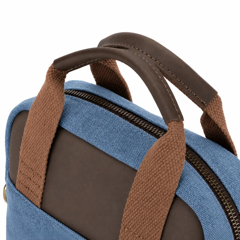 Sacoche en toile et cuir VANEAU Bleu denim