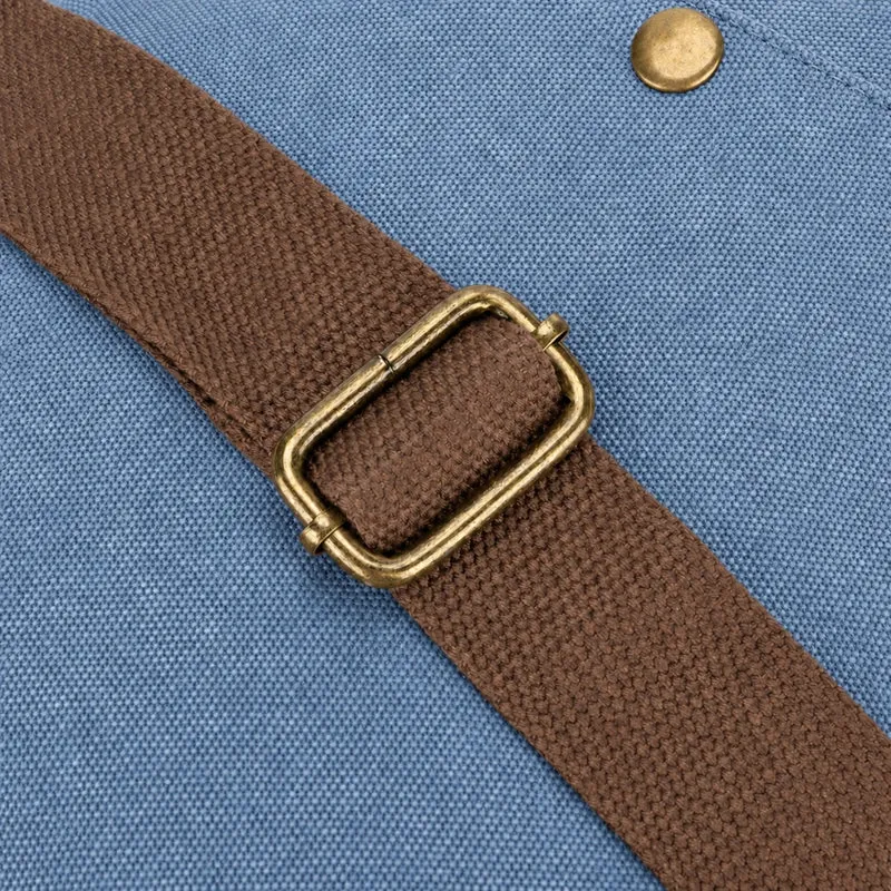 Sacoche en toile et cuir VANEAU Bleu denim