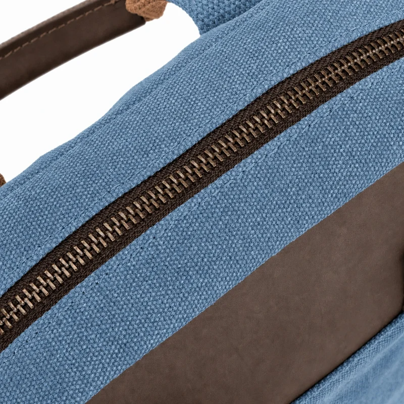 Sacoche en toile et cuir VANEAU Bleu denim
