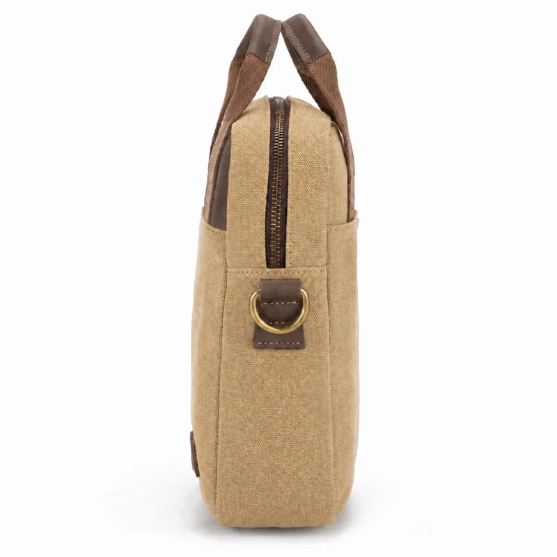 Sacoche en toile et cuir VANEAU Beige foncé