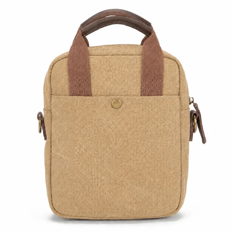 Sacoche en toile et cuir VANEAU Beige foncé