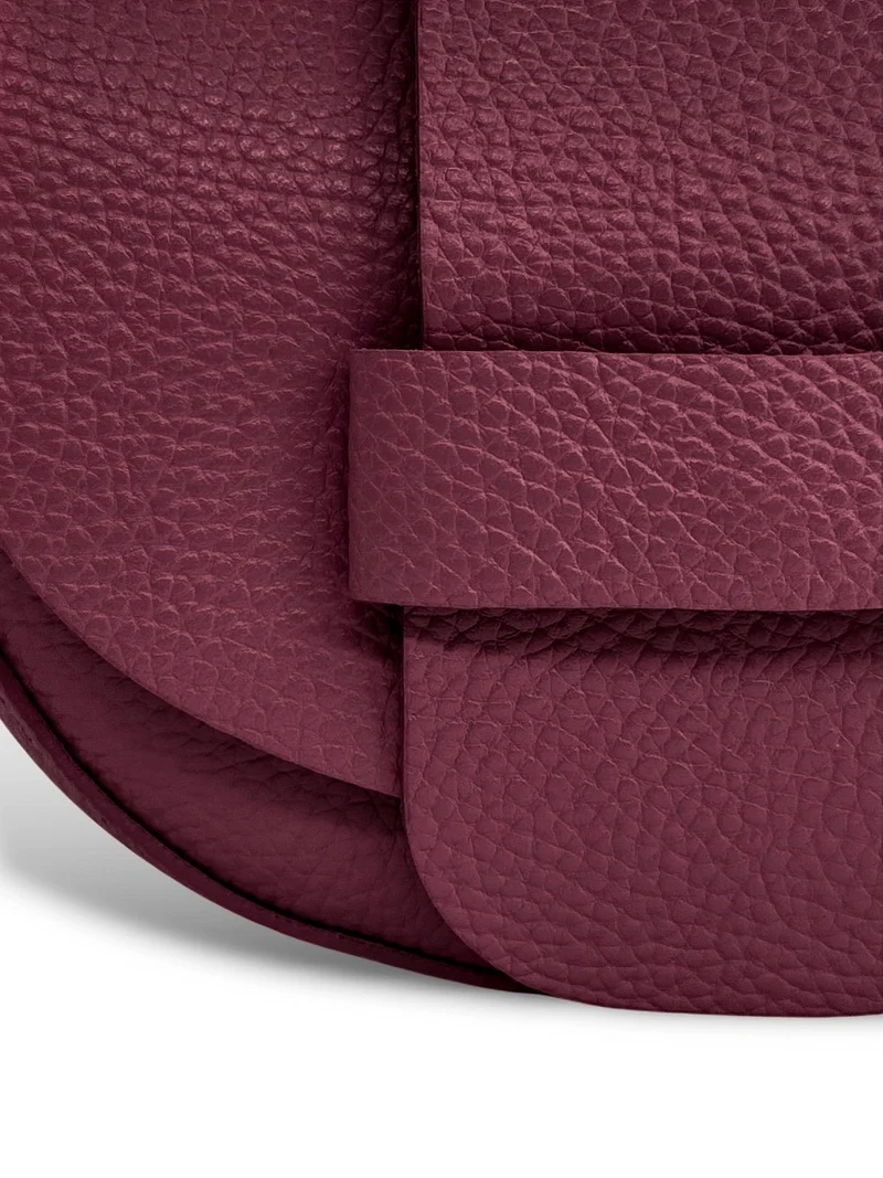 Mini sac besace en cuir grainé LOLLY Prune