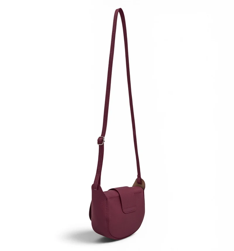 Mini sac besace en cuir grainé LOLLY Prune