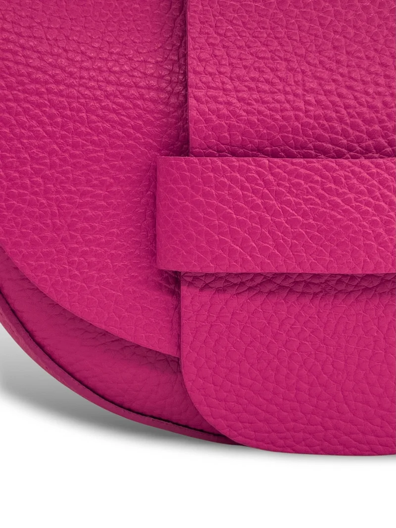 Mini sac besace en cuir grainé LOLLY Rose fuchsia