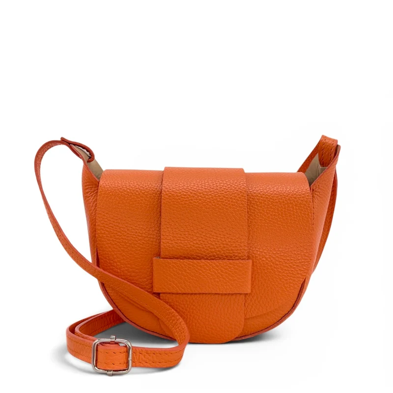 Mini sac besace en cuir grainé LOLLY Orange