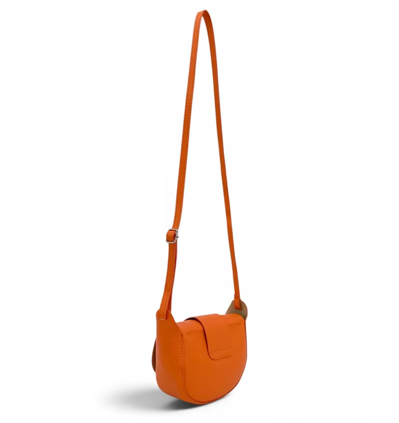Mini sac besace en cuir grainé LOLLY Orange