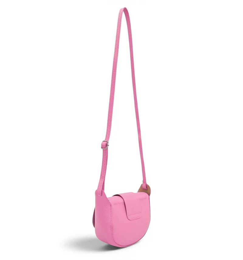 Mini sac besace en cuir grainé LOLLY Rose bubble gum