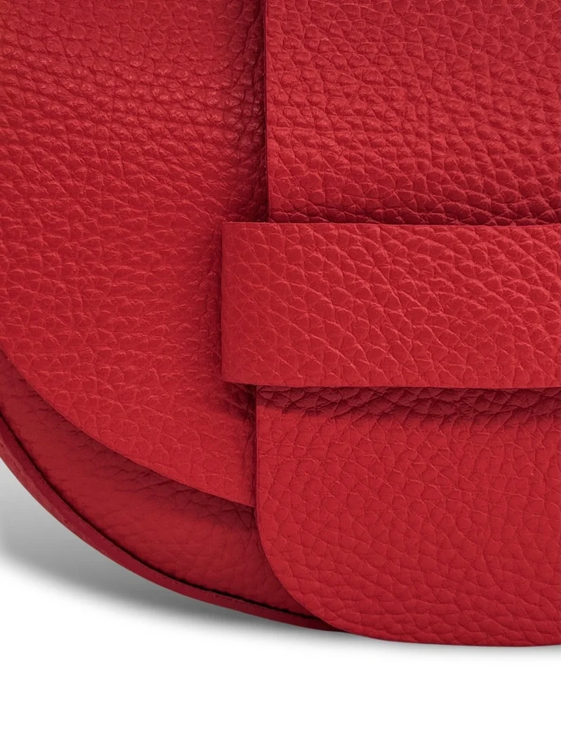Mini sac besace en cuir grainé LOLLY Rouge garance