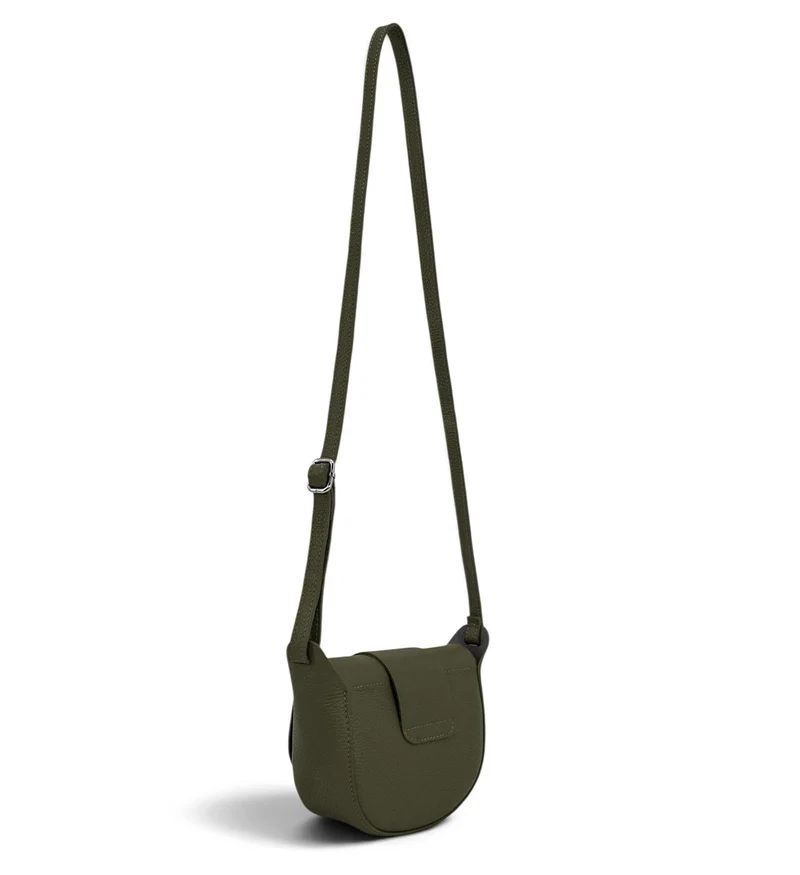 Mini sac besace en cuir grainé LOLLY Vert kaki