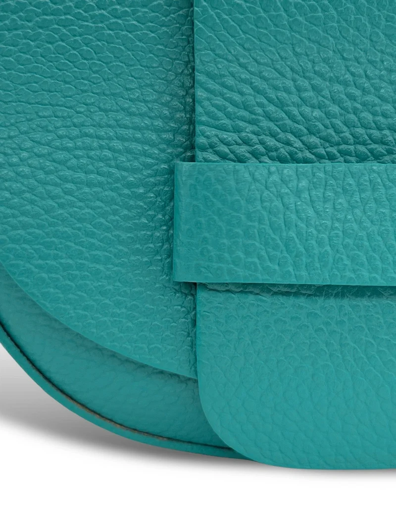 Mini sac besace en cuir grainé LOLLY Bleu des mers du sud