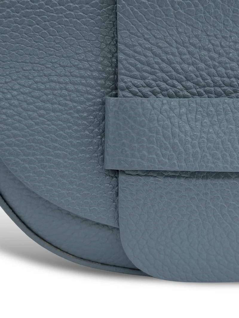 Mini sac besace en cuir grainé LOLLY Bleu glacier