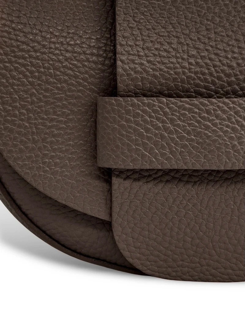 Mini sac besace en cuir grainé LOLLY Marron chocolat