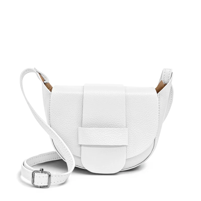 Mini sac besace en cuir grainé LOLLY Blanc