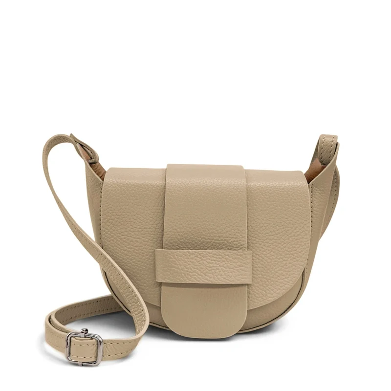 Mini sac besace en cuir grainé LOLLY Taupe