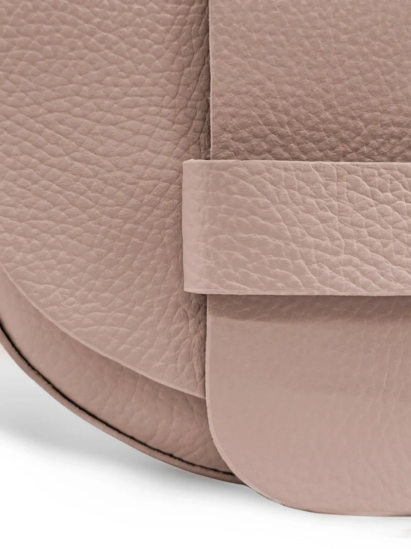Mini sac besace en cuir grainé LOLLY Rose nude