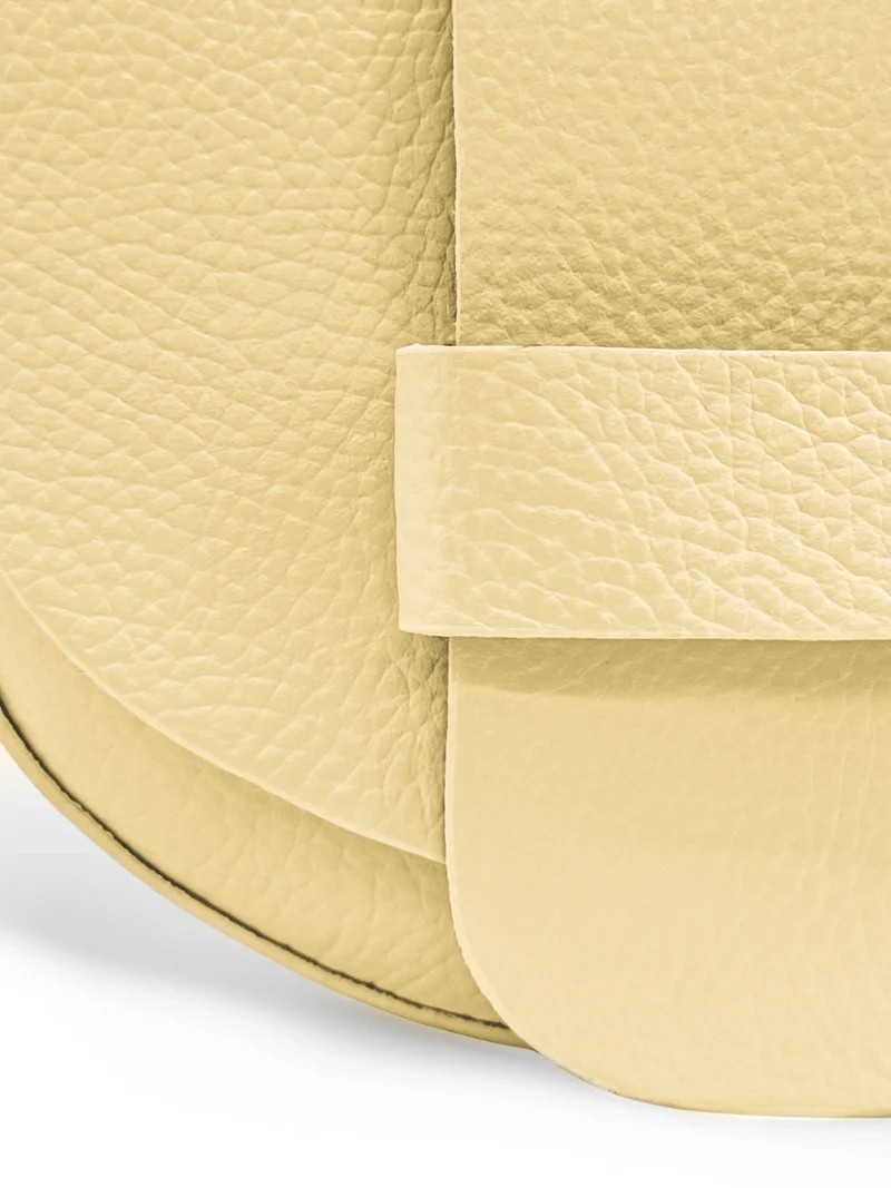 Mini sac besace en cuir grainé LOLLY Jaune pastel