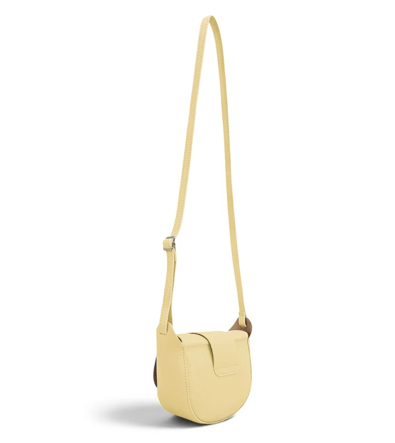 Mini sac besace en cuir grainé LOLLY Jaune pastel