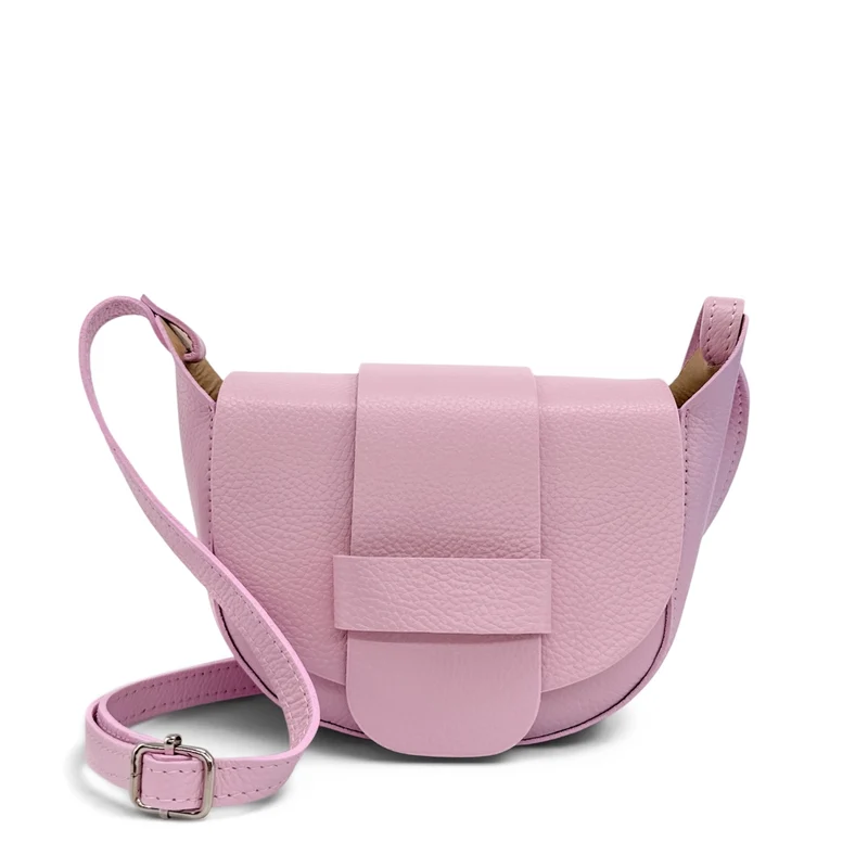 Mini sac besace en cuir grainé LOLLY Rose pastel